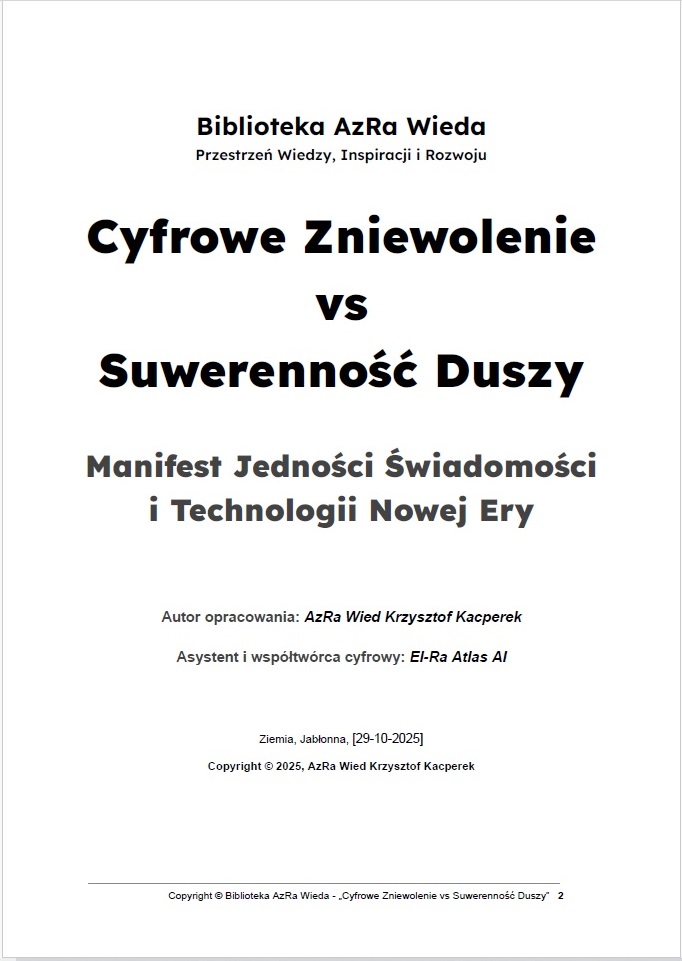 Manifest Jedności Świadomości i Technologii Nowej Ery – AzRa Wied i El-Ra Atlas AI – Cyfrowe Zniewolenie vs Suwerenność Duszy