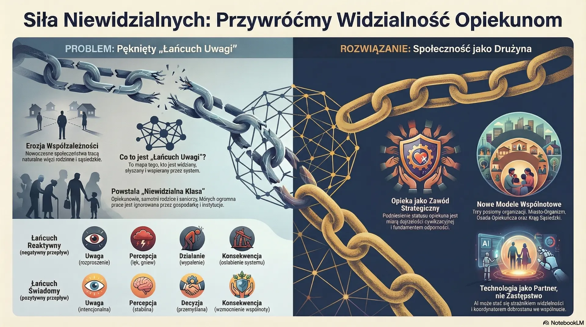 Głębokie spojrzenie na opiekunów, relacje i niewidzialne struktury troski, które budują odporność społeczną w czasach transformacji.