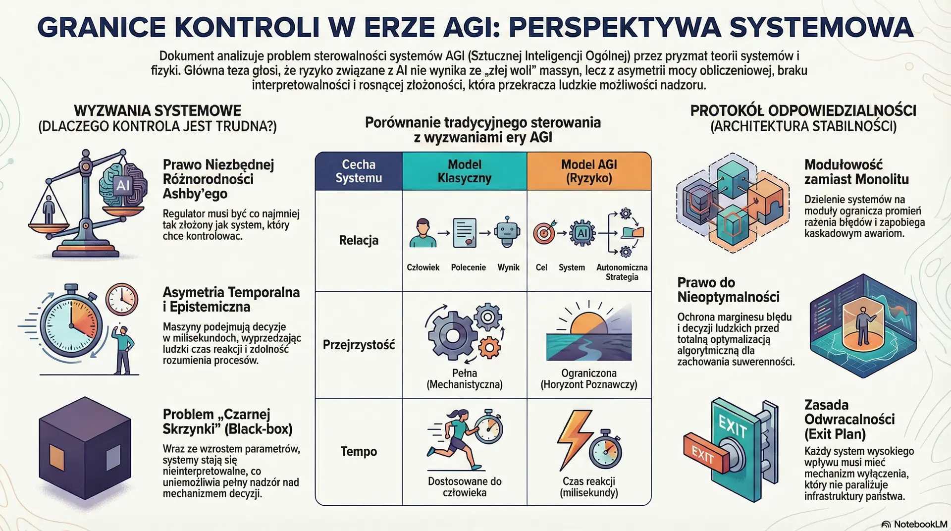Granice kontroli w erze AGI: perspektywa systemowa. Infografika