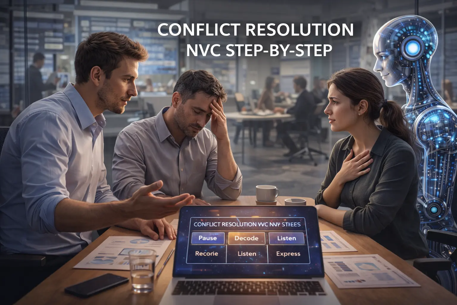 Rozmowa o rozwiązywaniu konfliktów w biurze