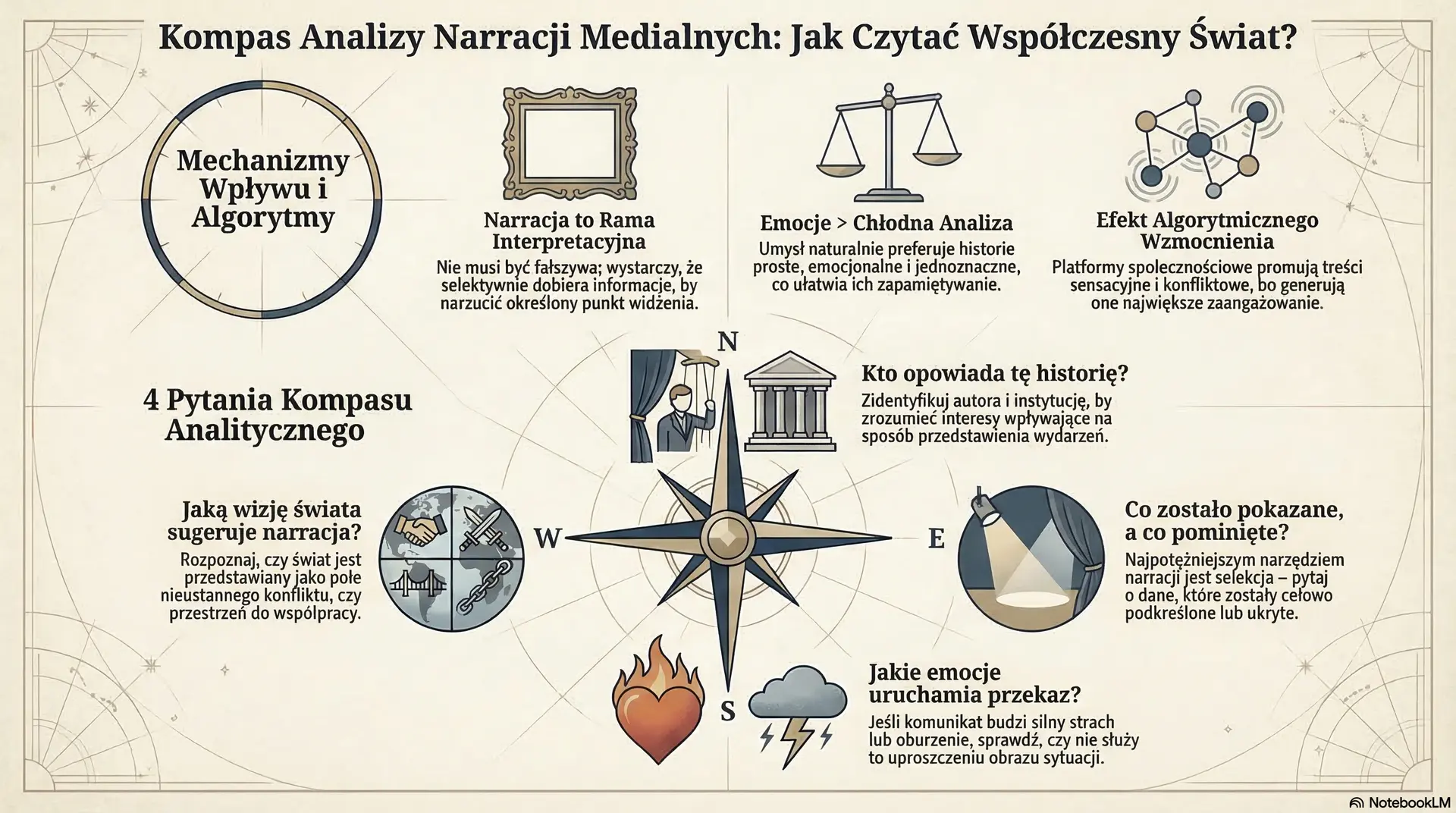 Kompas analizy narracji medialnych