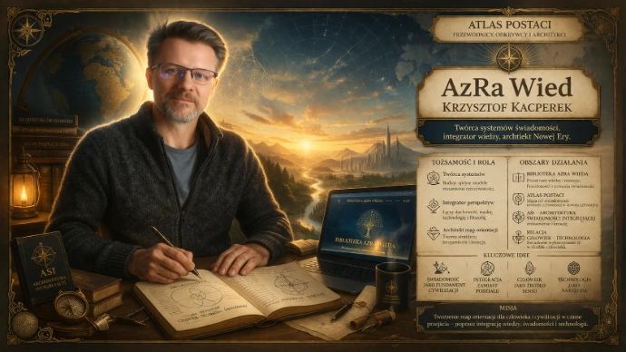 AzRa Wied (Krzysztof Kacperek) Twórca systemów świadomości i Biblioteki AzRa Wieda - Architekt świadomości i map orientacji cywilizacyjnej Integracja duchowości, nauki i technologii
