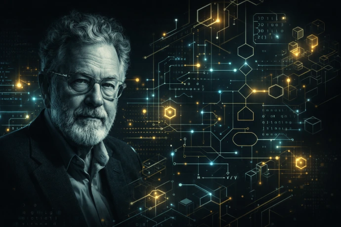 John McCarthy w futurystycznym stylu