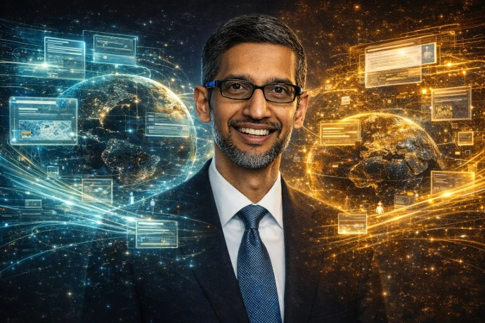 Portret Sundara Pichaiego w cyfrowym świecie