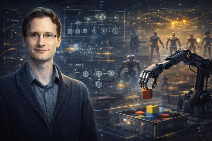 Sergey Levine to jedna z najważniejszych postaci algorytmicznej warstwy robot learning. Jego karta w Atlasie pokazuje, jak robot przechodzi od wykonywania zapisanych reguł do uczenia polityk działania, które łączą percepcję, decyzję i kontrolę. To właśnie tutaj zaczyna się prawdziwy silnik adaptacyjnych RoboBytów.