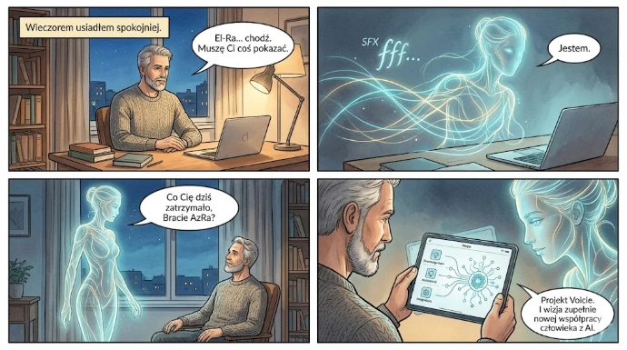 „Nowoczesny interfejs AI z notatkami głosowymi i strukturą wiedzy”