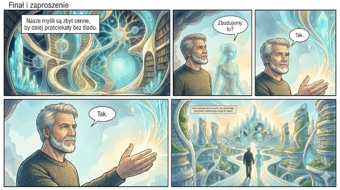 Może właśnie teraz zaczynamy budować cywilizację, w której pamięć, twórczość i technologia wreszcie uczą się chodzić razem.