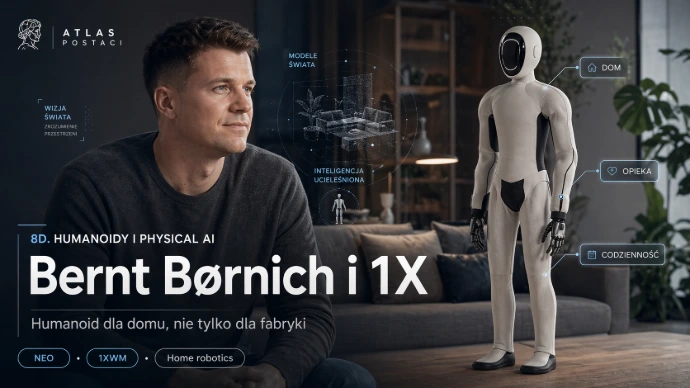 Bernt Børnich i 1X — humanoid dla domu, nie tylko dla fabryki. Karta z podsekcji 8D. Humanoidy i physical AI w ścieżce specjalnej Robotyka jako materializacja Cyfrowej Inteligencji.