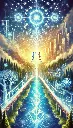DALL·E 2025-09-23 17.47.49 - Vertical illustration (9_16), in a spiritual-futuristic style. A luminous bridge made of crystal light spans a river of consciousness flowing with glo.webp